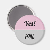 Aimant Réversible Oui & Non Lave-vaisselle rose Gris (Recto/Verso)