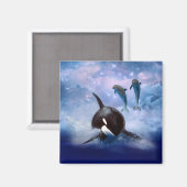 Aimant Rêves baleines et dauphins (Recto/Verso)