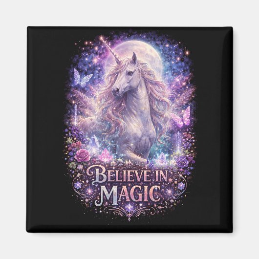 Aimant Rêves de licorne au clair de lune (Devant)