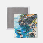 Aimant Rêveuse Côte d'Amalfi : Conception de Peinture à l (Recto/Verso)