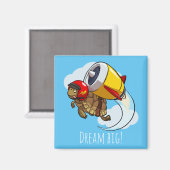 Aimant Rêvez Gros ! Carton de tortue dynamique (Recto/Verso)