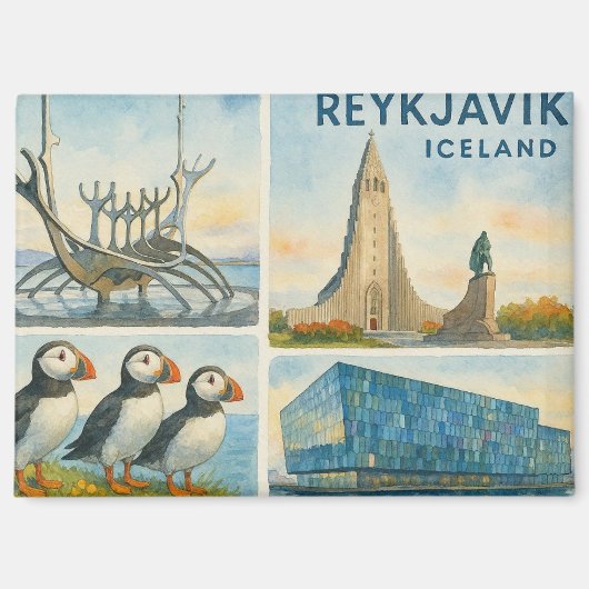 Aimant Reykjavik Islande multivue (Recto)