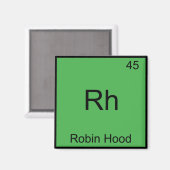 Aimant Rh - Robin Hood Funny Chimie Élément Symbole Tee (Recto/Verso)