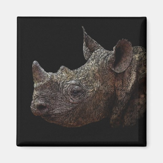Aimant Rhino noir (Devant)
