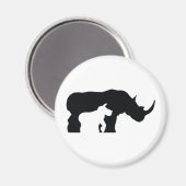 Aimant Rhino noir et blanc (Recto/Verso)