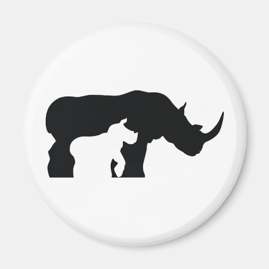 Aimant Rhino noir et blanc (Devant)