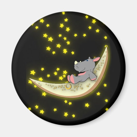 Aimant Rhino Sur L'Aimant Lune (Devant)