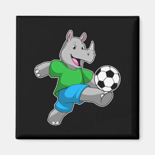 Aimant Rhinocéros en tant que joueur de football avec un