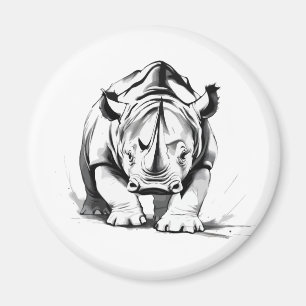Aimant Rhinoceros Vector Graphisme Art Portrait Animal Wi
