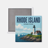 Aimant Rhode Island Capitole Harbour État océanique (Recto/Verso)