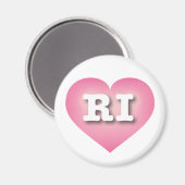 Aimant Rhode Island Pink Fade Heart - I love RI (Recto/Verso)