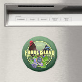 Aimant Rhode Island State Bird & Flower (In Situ (Lave-vaisselle))