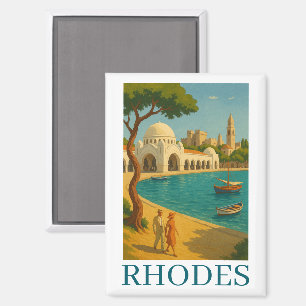Aimant Rhodes Grèce Art Vintage voyage