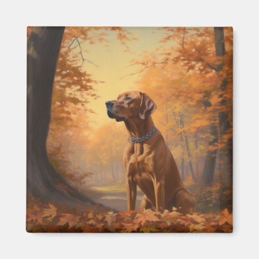 Aimant Rhodesian Ridgeback à l'automne Feuilles automne I (Devant)
