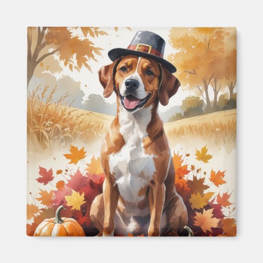 Aimant Rhodesian Ridgeback Autumn quitte Thanksgiving Art (Devant)