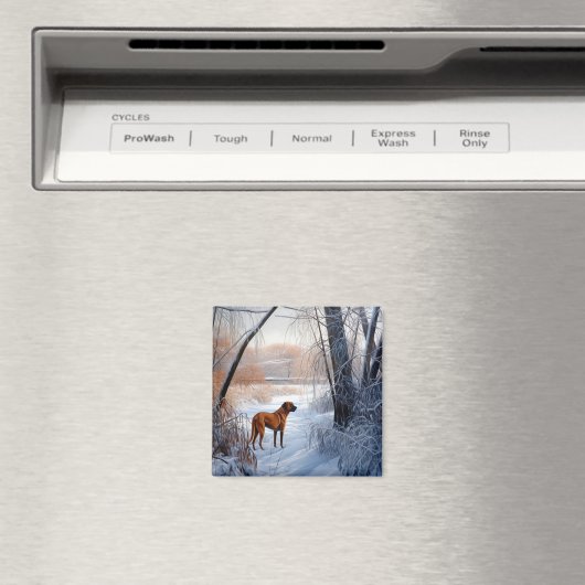 Aimant Rhodesian Ridgeback Laisser Neige Noël (In Situ (Lave-vaisselle))