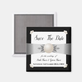 Aimant Ribbon blanc et noir Pearl Photo Enregistrer la da (Recto/Verso)