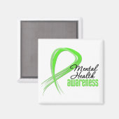 Aimant Ribbon de sensibilisation à la santé mentale (Recto/Verso)