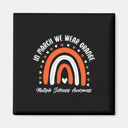 Aimant Ribbon mignon orange Ms Warrior Sclérose multiple (Devant)