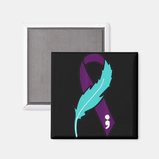 Aimant Ribbon Suicide Awareness Mental Health For Men Wom (Recto/Verso)