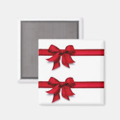 AIMANT RIBBONS ROUGES "NOËL" (Recto/Verso)