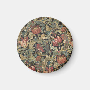 Aimant Riche brocart de tapisserie florale antique victor