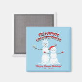 Aimant Rick et Morty | Bonnes Fêtes de snowmen (Recto/Verso)