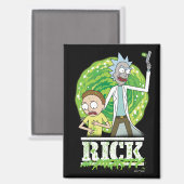 Aimant RICK ET MORTY™ | Éclat vert (Recto/Verso)