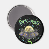 Aimant RICK ET MORTY™| Graphique de vol spatial illustré (Recto/Verso)