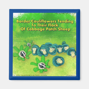 Aimant Rick London Funny Bordure Collie Flower Comic