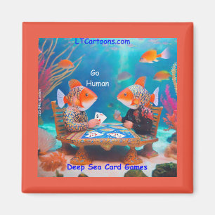 Aimant Rick London Poisson Jouant "Go Fish" Bande Dessiné