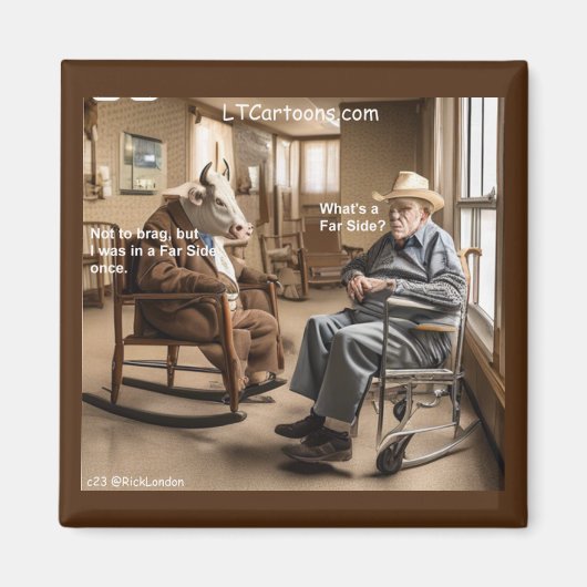 Aimant Rick London Retraite Far Side Cow Aime À Braquer (Devant)