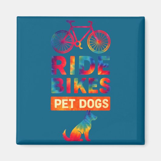 Aimant Ride Bikes Pet Dogs Bicycle Cycling Biking Dog Lov (Devant)