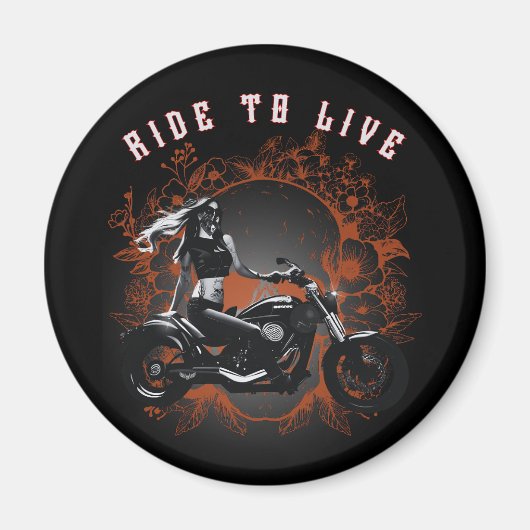 Aimant Ride to Life - Biker Girl (Devant)