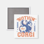 Aimant Rien d'autre que Corgi - Retro Orange et Navy Funn (Recto/Verso)