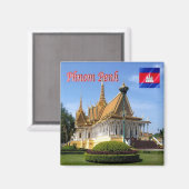 Aimant Rif. KH Cambodge, Phnom Penh, Place Royale (Recto/Verso)