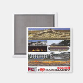 Aimant Rif. NP Nepal, Katmandou, I Love, (Recto/Verso)