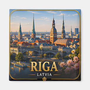 Aimant Riga Lettonie Voyage Art nouveau ★