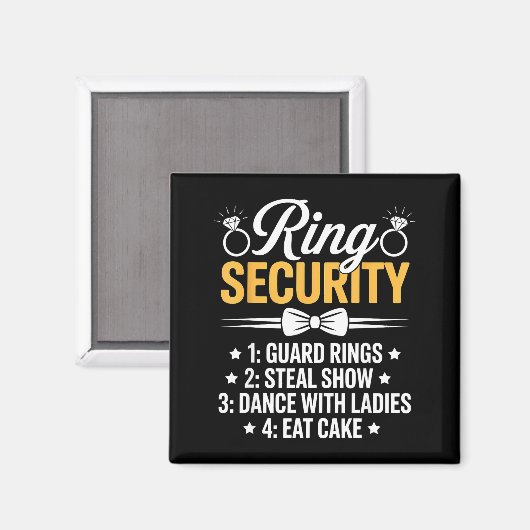 Aimant Ring Security Wedding Party Funny Ring Bearer  (Recto/Verso)