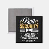 Aimant Ring Security Wedding Party Funny Ring Bearer  (Recto/Verso)