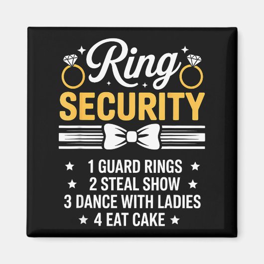 Aimant Ring Security Wedding Party Funny Ring Bearer  (Devant)
