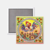 Aimant RISE & SHINE ROOSTERS par SHARON SHARPE (Recto/Verso)