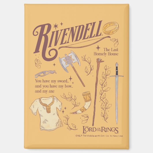 Aimant RIVENDELL™ Collage Aquarelle Graphique (Recto)