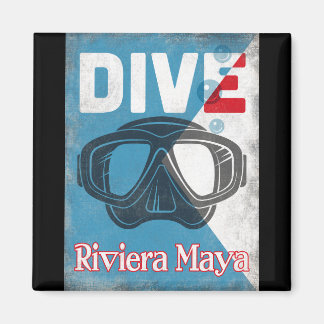 Aimant Riviera Maya Masque Vintage de plongée sous-marine