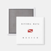 Aimant Riviera Maya Mexique Drapeau de plongée (Recto/Verso)