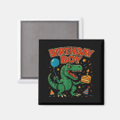 Aimant Roaring Birthday Boy Dinosaur Celebration Design _ (Recto/Verso)