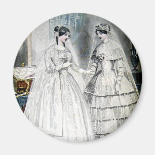 Aimant Robe de Mariée Victorienne Art Vintage