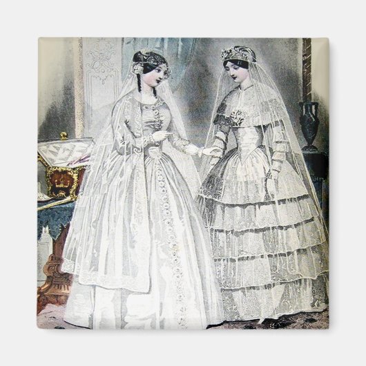 Aimant Robe de mariée Vintage Bride (Devant)