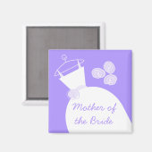 Aimant Robe de mariée violette 'Mère de la mariée' (Recto/Verso)