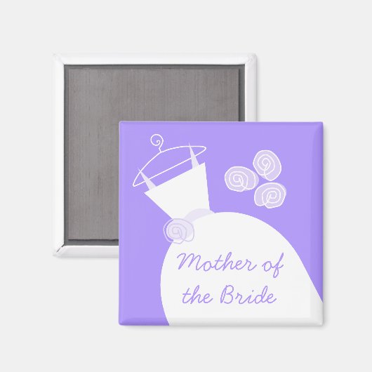 Aimant Robe de mariée violette 'Mère de la mariée' (Recto/Verso)